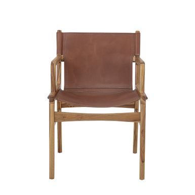 Krzesło skórzane OLLIE - brązowy Krzesło Ollie Lounge Chair marki Bloomingville to wyjątkowy mebel przypominający wielkie klasyki duńskiego designu....