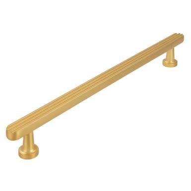 Uchwyt 2587 - złoty szczotkowany / rozstaw 192 mm Wymiary: - szerokość: 230 mm - wysokość: 15 mm - głębokość: 29 mm Materiał: metal Kolor: złoty...