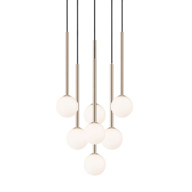 Lampa wisząca ARCTURUS P0574-07F-F7AA - złoty     Wymiary: - szerokość: 46 cm - głębokość: 46 cm - wysokość: 90-170 cm   Materiał: - szkło...