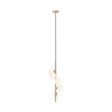 Lampa wisząca ARCTURUS P0574-05E-F7AA - złoty     Wymiary: - szerokość: 27,5 cm - głębokość: 27,5 cm - wysokość: 87,5-197,5 cm   Materiał: -...
