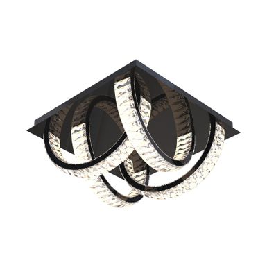 Lampa sufitowa TULA MX3274-4-3BCT - czarny     Wymiary: - szerokość: 44 cm - głębokość: 44 cm - wysokość: 21,2 cm   Materiał: - metal - kryształ  ...