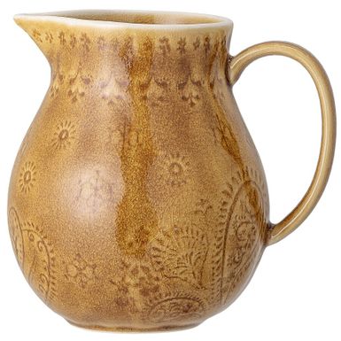 Wymiary: - średnica: 13 cm - wysokość: 16 cm Materiał: kamionka Kolor: żółty Zmywarka: tak