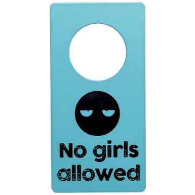 Zawieszka na drzwi No Girls Allowed niebieska