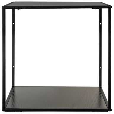 Wymiary: - szerokość: 36 cm - głębokość: 36 cm - wysokość: 36 cm   Materiał: - metal - płyta wiórowa, melamina 