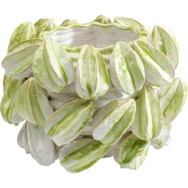 Wymiary: - szerokość: 33,5 cm - głębokość: 33 cm - wysokość: 23 cm Materiał: kamionka Produkt wykonany ręcznie.