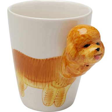Kubek porcelanowy FUNNY ANIMAL POODLE   Wymiary: - szerokość: 9 cm - głębokość: 14 cm - wysokość: 11 cm   Pojemność: 390 ml   Waga: 0,33 kg  ...