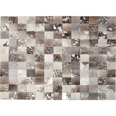 Wymiary: - długość: 180 cm - szerokość: 120 cm - grubość: 0,4 cm Materiał: - góra: skóra naturalna, folia metaliczna - spód: wełna Produkt wykonany...