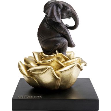 Figurka dekoracyjna BLOSSOM ELEPHANT 22 - złoty/brązowy    Wymiary: - szerokość: 18 cm - głębokość: 18 cm - wysokość: 22 cm   Waga: 1,5 kg  ...