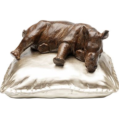Figurka dekoracyjna SLEEPING RHINO - brązowy/złoty    Wymiary: - szerokość: 37 cm - głębokość: 32 cm - wysokość: 21 cm   Waga: 3,5 kg   Materiał:...