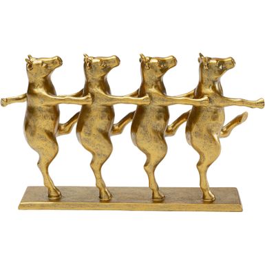 Figurka dekoracyjna DANCING COWS - złoty    Wymiary: - szerokość: 39,5 cm - głębokość: 7 cm - wysokość: 23 cm   Waga: 1,16 kg   Materiał:...