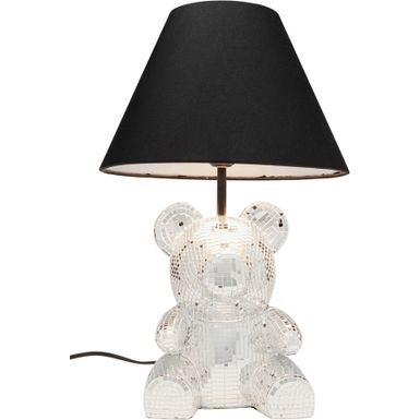 Lampa stołowa BEAR DISCO 40 - czarny/lustrzany    Wymiary: - szerokość: 26 cm - głębokość: 26 cm - wysokość: 40 cm - klosz: 25,5x25,5x17,8 cm -...