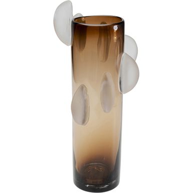 Wymiary: - szerokość: 20 cm - głębokość: 20 cm - wysokość: 46 cm Materiał: szkło Produkt wykonany ręcznie.
