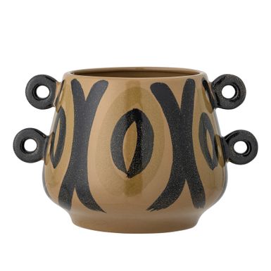 Doniczka Hayan marki Creative Collection jest wykonana z kamionki w brązowym kolorze z ładnym czarnym wzorem i 2 małymi ozdobnymi uchwytami po obu stronach....