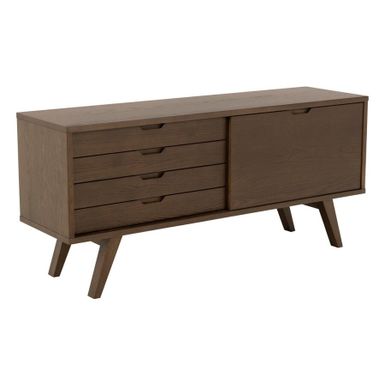 Wymiary:  - szerokość: 160 cm - głębokość: 45 cm - wysokość: 72 cm - wysokość nogi: 25 cm   Materiał:  - fornir dębowy lakierowany (korpus, blat,...
