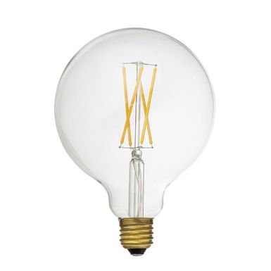 The Mega Edison LED Bulb by Bloomingville is a transparent bulb with 4 filaments in a vintage look. Its round shape is perfect for a lamp with visible bulbs....