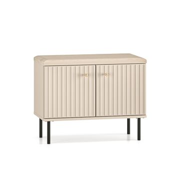 Wymiary:- szerokość: 68 cm- głębokość: 34 cm - wysokość: 55 cm   Materiał:  - korpus: płyta laminowana - front: płyta MDF - obrzeża: ABS - nogi,...