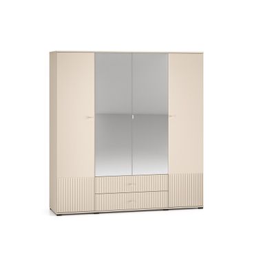 Wymiary:- szerokość: 200 cm- głębokość: 55 cm - wysokość: 210 cm   Materiał:  - korpus: płyta laminowana - fronty: płyta MDF - uchwyty: metal -...