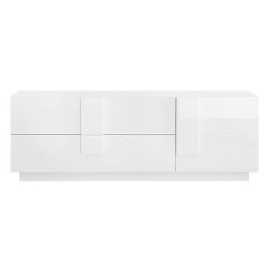 Komoda JUPITER to niska, elegancka bryła o minimalistycznym designie, który doskonale wpisuje się w nowoczesne wnętrza. Gładkie fronty pokryte lakierem w...