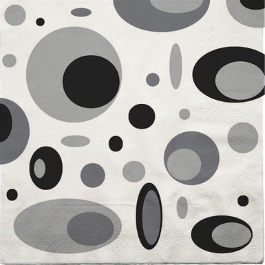 Serwetki papierowe 20-set białe w czarny wzór 33x33 cm