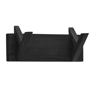 Wymiary: - szerokość: 30 cm - głębokość: 12 cm - wysokość: 13 cm   Maksymalne obciążenie: 2 kg na haczyk   Materiał: lity dąb bejcowany (czarny...