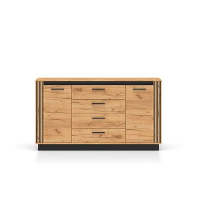 Wymiary:  - szerokość: 160 cm - głębokość: 40 cm - wysokość: 90 cm Materiał:  - korpus: płyta laminowana  - front: płyta laminowana  - obrzeże...