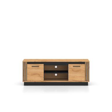 Wymiary:  - szerokość: 150 cm - głębokość: 40 cm - wysokość: 55 cm   Materiał:  - front: płyta laminowana - korpus: płyta MDF - obrzeże ABS  ...