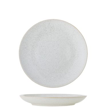 Talerz ceramiczny ADDISON 22 - biały    Talerz Addison firmy Bloomingville jest wykonany z kamionki z białym nakrapianym szkliwem. Ten talerz łączy w...