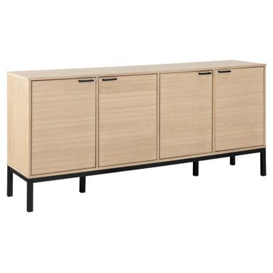 Wymiary: - szerokość: 180 cm - głębokość: 40 cm - wysokość: 80 cm - wysokość nóżek: 20 cm Materiał: - blat / korpus: płyta wiórowa, fornir...