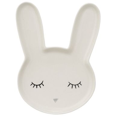 Talerz Smile Rabbit 24x17 cm biały
