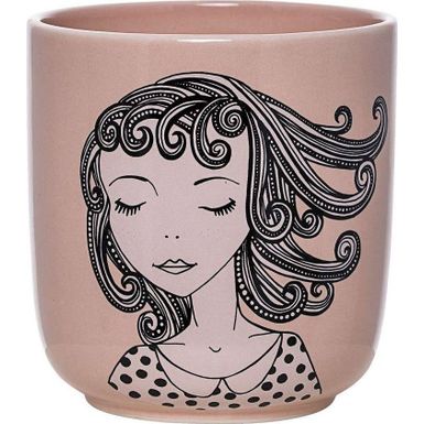 Pojemnik ceramiczny różowy 10x11 cm