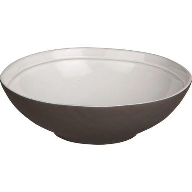Talerz głęboki porcelanowy biało-brązowy 17 cm