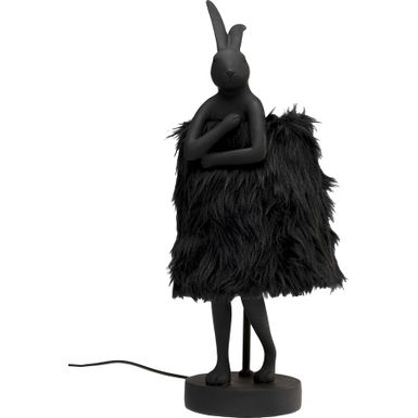 Lampa stołowa ANIMAL RABBIT 50 - czarny/czarne futro   Wymiary: - szerokość: 20 cm - głębokość: 18 cm - wysokość: 50 cm - długość kabla: 200 cm  ...