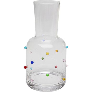 Karafka szklana PARTY DOTS - multikolor    Wymiary: - szerokość: 9,6 cm - głębokość: 9,6 cm - wysokość: 19,2 cm   Pojemność: 755 ml   Waga: 0,35...