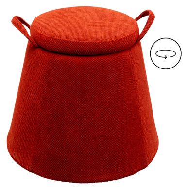 Pufa ze schowkiem i uchwytami THIMBLE - czerwony    Wymiary: - szerokość: 50,5 cm - głębokość: 50,5 cm - wysokość: 48,5 cm   Maksymalne obciążenie:...