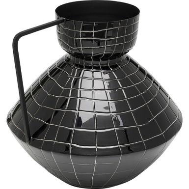 Wazon stalowy MESH HANDLE 29 - czarny    Wymiary: - szerokość: 30 cm - głębokość: 30 cm - wysokość: 29 cm   Waga: 1,77 kg   Materiał: stal...