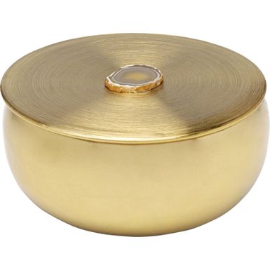 Pudełko na biżuterię SHINE 16 - złoty/agat    Wymiary: - szerokość: 16 cm - głębokość: 16 cm - wysokość: 8 cm   Waga: 0,4 kg   Materiał:  -...