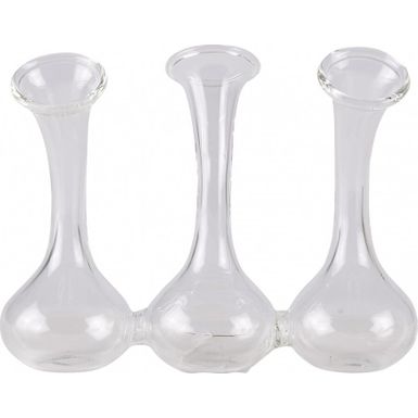 Wazon transparentny ze srebrnym zdobieniem 14 cm