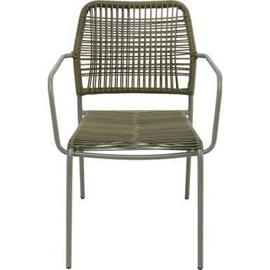 Krzesło ogrodowe z podłokietnikami MADAGASCAR - zielony Wymiary: - szerokość: 54 cm - głębokość: 62 cm - wysokość: 85 cm - wysokość siedziska: 44 cm...