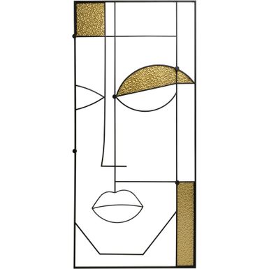 Wieszak ścienny ART BOY FACE - czarny / złoty Wymiary: - szerokość: 90,5 cm - głębokość: 6 cm - wysokość: 200 cm Materiał: - szkło lakierowane -...