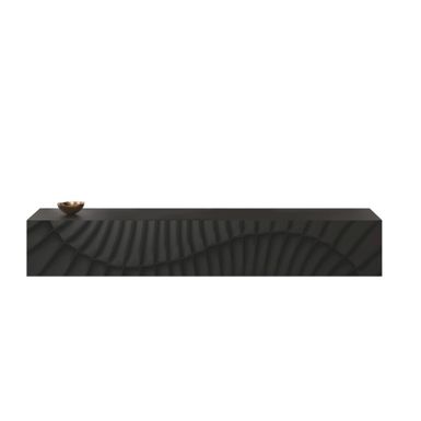 Wymiary: - szerokość: 180 cm - głębokość: 30 cm - wysokość: 28 cm   Materiał:  - korpus: płyta laminowana, antracyt - front: płyta laminowana,...