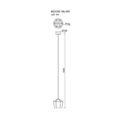 Lampa wisząca COLORE MD3350-1BL/GR - zielony Wymiary: - szerokość: 17 cm - głębokość: 10 cm - wysokość: 150 cm Materiał:  - metal - szkło...