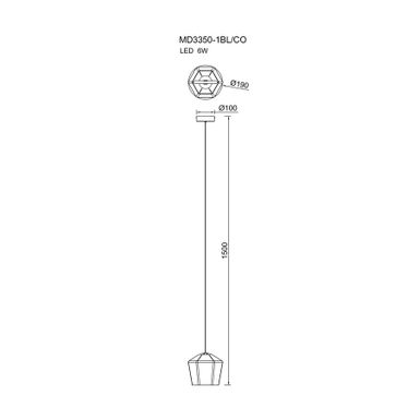 Lampa wisząca COLORE MD3350-1BL/CO - bursztynowy Wymiary: - szerokość: 17 cm - głębokość: 10 cm - wysokość: 150 cm Materiał:  - metal - szkło...