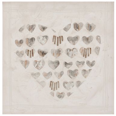 Obraz na płótnie HEART 80x80 Wymiary: - szerokość: 80 cm - wysokość: 80 cm - grubość: 2,8 cm Materiał: - drewno - płótno Waga: 1,44 kg