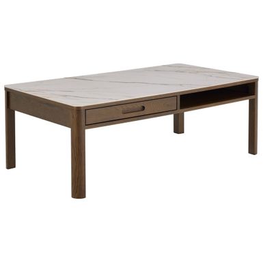 Wymiary: - długość: 130 cm - szerokość: 70 cm - wysokość: 45 cm - wysokość nogi: 34 cm   Materiał:  - ceramika Talvera polerowana - płyta MDF...