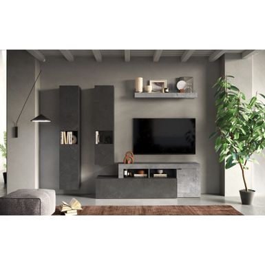 Meblościanka FREEDOM beton szary o szerokości 245 cm to idealne połączenie designu i funkcjonalności. Wykonana z wytrzymałej płyty laminowanej, w modnym...