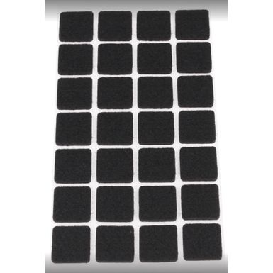 Podkładki meblowe Kwadrat 20x20 mm filc kolor Czarny   Podkładki sprzedawane w arkuszach. Ilość podkładek na arkuszu- 28 szt.