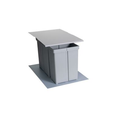 Wymiary: - szerokość: 225 mm - głębokość: 456 mm - wysokość: 320 mm Materiał: tworzywo sztuczne Kolor: szary Ilość pojemników: 1 x 17l + 1 x 8l...