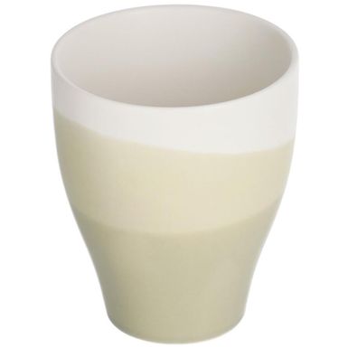 Kubek porcelanowy zielono-biały w pasy