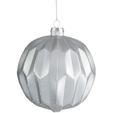 Bombki choinkowe 4-set szklane srebrne Ø10x11 cm