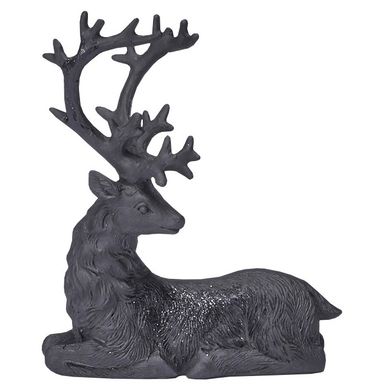 Dekoracja świąteczna czarna renifer 8x5 cm